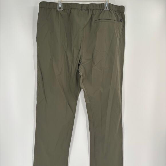 Huk Mens 3XL Solid Green Stretch Waist Drawstring Vented Fishing Pants - Picture 6 of 6